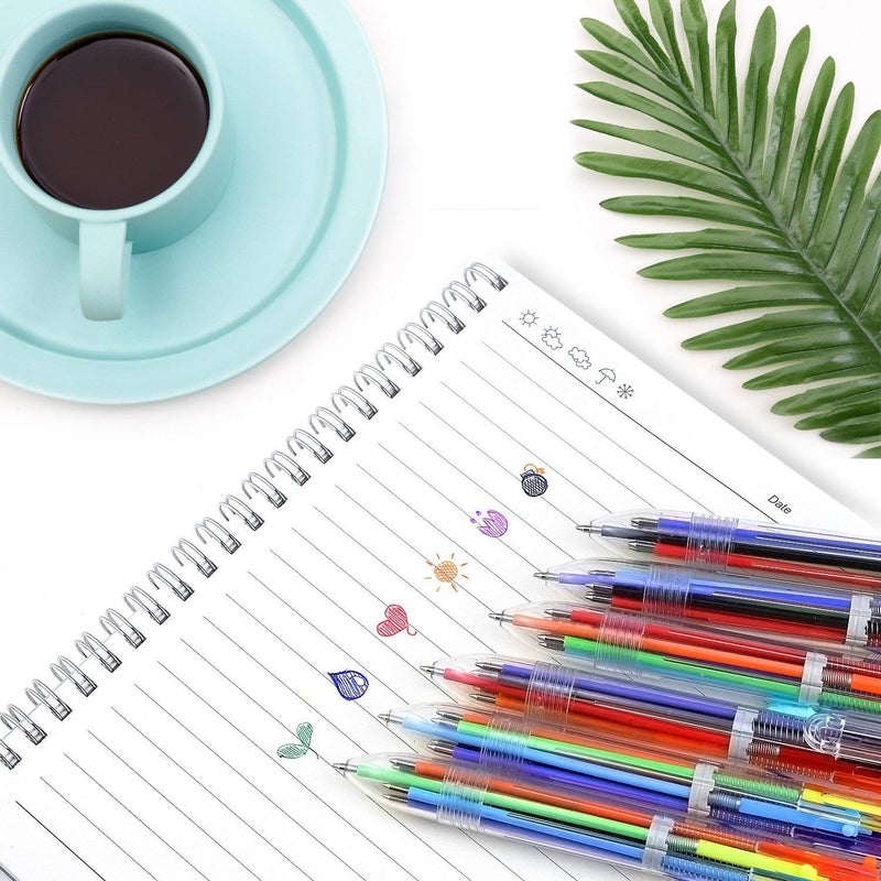 smttw 4 Pack 0.5mm 6-in-1 Multicolor Ballpoint Pen - Best for Smooth Writing-Retractable Ballpoint Pens for Office School Supplies Students Children Unique Gifts - Image 3